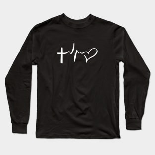 Heart beat with heart icon Long Sleeve T-Shirt